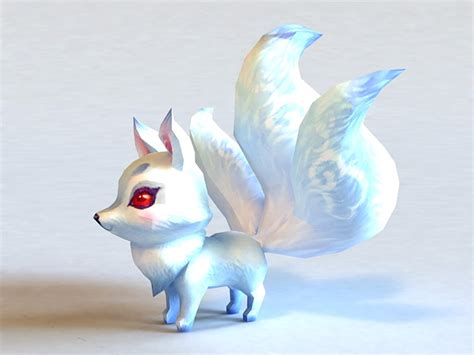 Anime White Fox 3d Model 3ds Max Files Free Download Modeling 36978