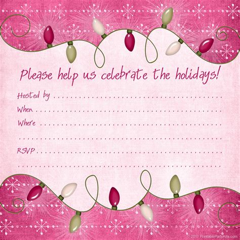 Free Printable Christmas Party Invitation Templates