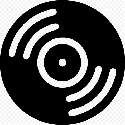 Black Circle Phonograph Record Logo Symbol Lp Record Pictogram