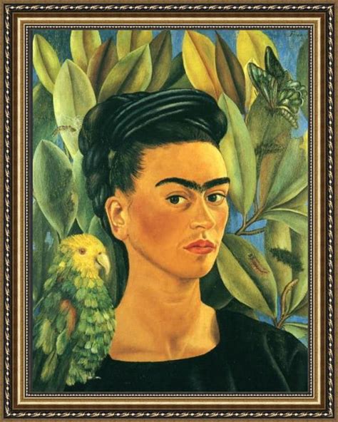 Her work was bright and colorful, influenced heavily by her mexican culture. Frida Kahlo FridaKahlo-Self-Portrait-with-Bonito-1941 ...
