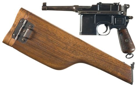 Mauser Bolo Broomhandle Semi Automatic Pistol With Stock Rock Island