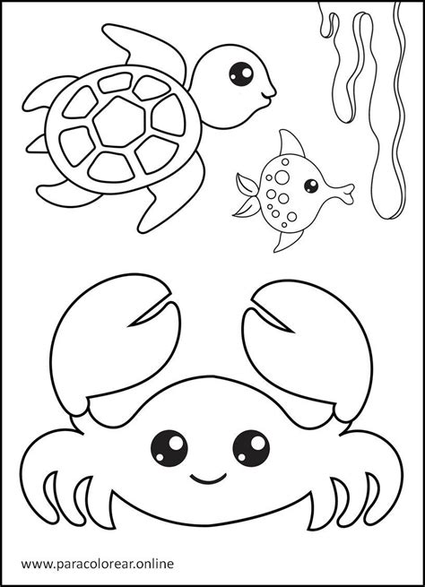 Dibujos De Animales Acuáticos para Colorear Imprimir y ...