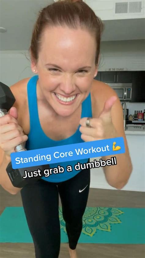 Work Your Core Without Even Sitting Down Just Grab A Dumbbell And Let