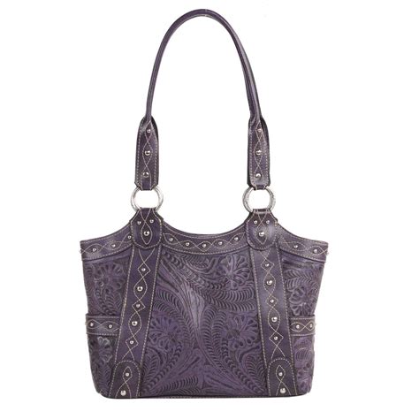 American West® Over The Rainbow Collection Hand Tooled Leather Tote