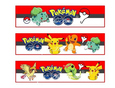 Etiquetas de pokemon para cuadernos. Pokemon Go botella agua etiquetas, partido, envolturas ...