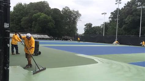 Resurfacing Tennis Courts At Citi Open Youtube