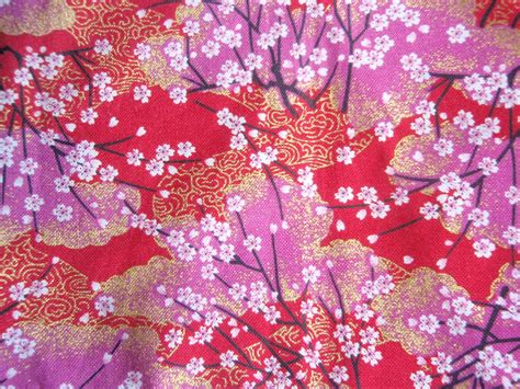 japan cotton fabric red kimono sakura fabric half by theamentshop fabric red kimono fabric