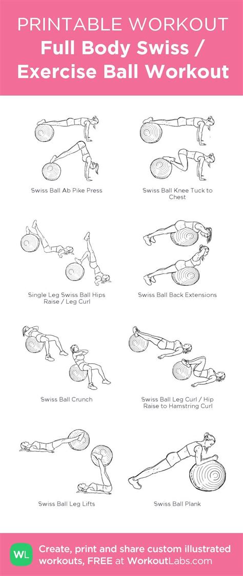 Full Body Swiss Exercise Ball Workout My Custom Workout Created At