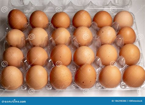 Two Dozen Brown Eggs In An Egg Carton Stock Photo Image Of Weightloss