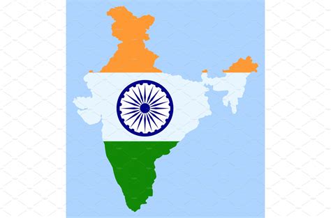 India Map And Indian Flag Of Texture Illustrations ~ Creative Market