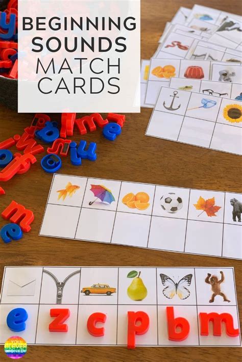 BEGINNING SOUNDS MATCH CARDS | Initial sounds kindergarten, Initial
