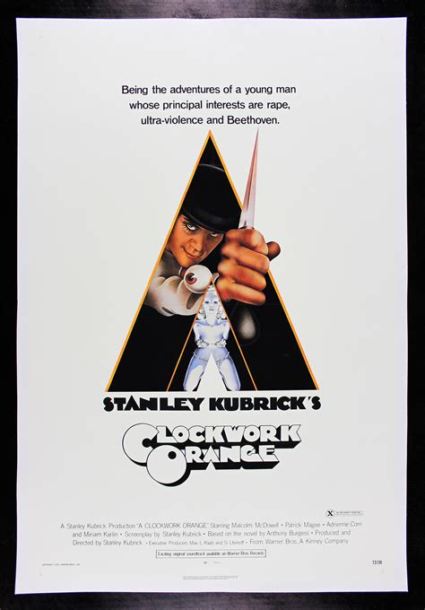 A Clockwork Orange Cinemasterpieces X Rated Movie Poster Stanley