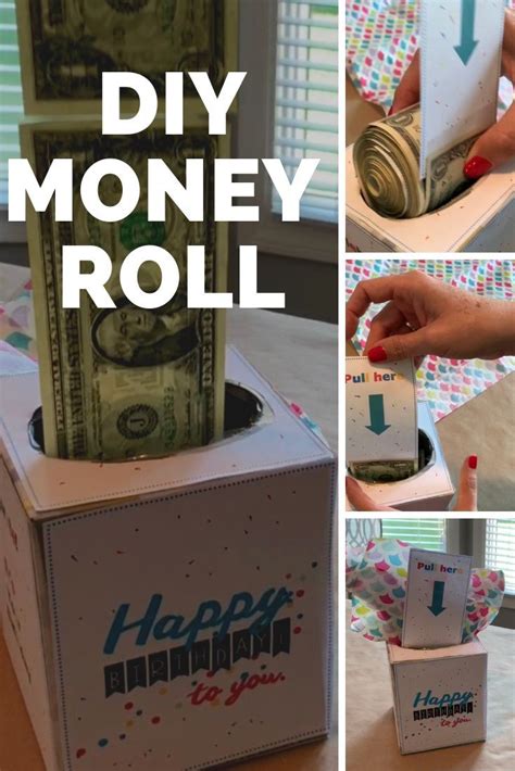 They can tear off dollar bills as they need them to spend like a check from a checkbook, or save the pad for a rainy day. DIY money roll box | free printable | Birthday money ...