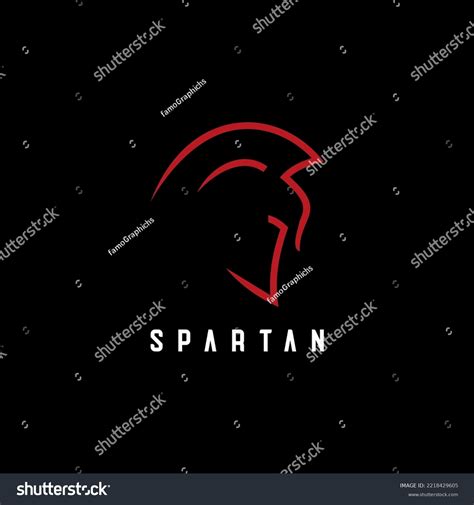 Spartan Titan Logo Vector Line Art Stock Vector Royalty Free