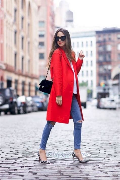 14 Elegant Red Outfits Ideas For Women Look More Beautiful Style Red Coat Outfit Red Outfit