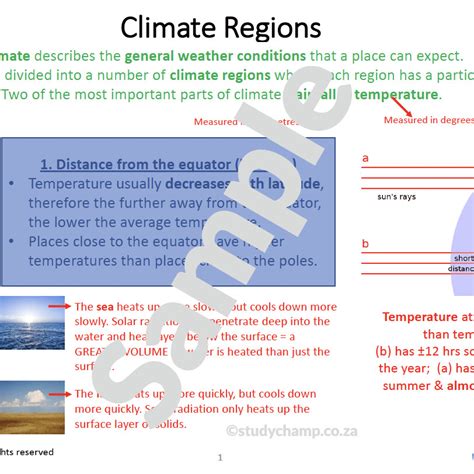 Grade 8 Geography Summary Climate Regions