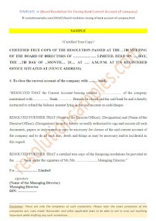 Today we will learn how to write a letter to the bank manager for an. Board Resolution for Closing Bank Current Account of Company