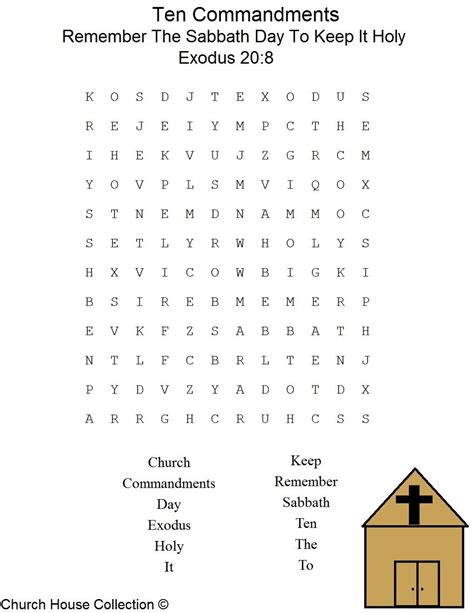 This Is A Free Printable Ten Commandments Word Find Puzzle