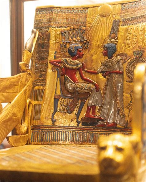 throne king tutankhamun and his wife ankhesenamun found in tutankhamun tomb in the valley of the