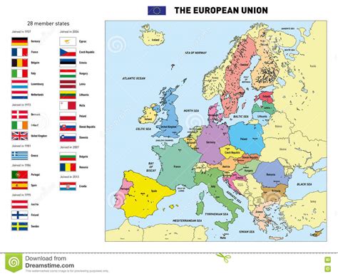 Vector Map Of The European Union Stock Vector Illustration Of Kingdom