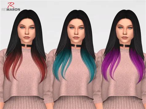 Sims 4 Hairs The Sims Resource Breeze Ombre Version Hair Retextured