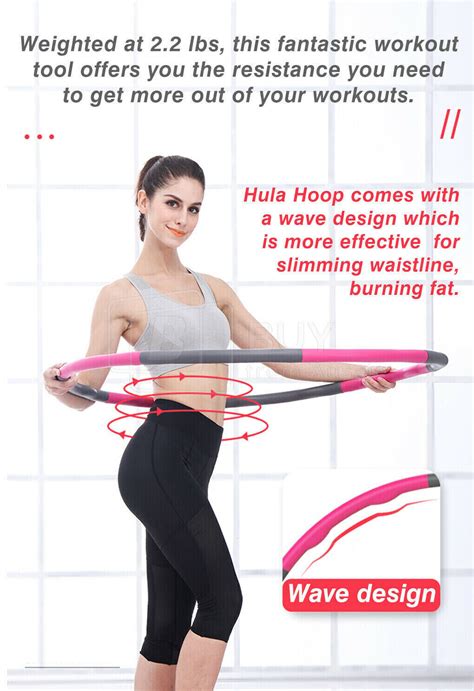 Weighted Hula Hoop Foam Padded Waist Fitness Body Massage Exercise