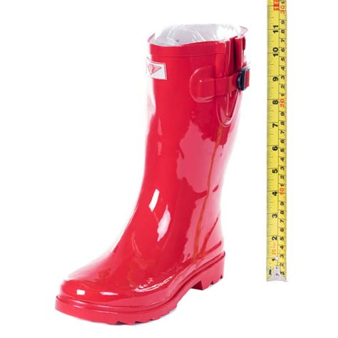 Forever Young Women Mid Calf 11 Red Rubber Rain Boots