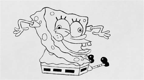 Creepy Spongebob Line Art By Flabbyfinn On Deviantart