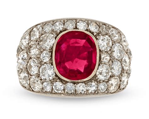 Art Deco Burma Ruby And Diamond Ring 300 Carats Ms Rau