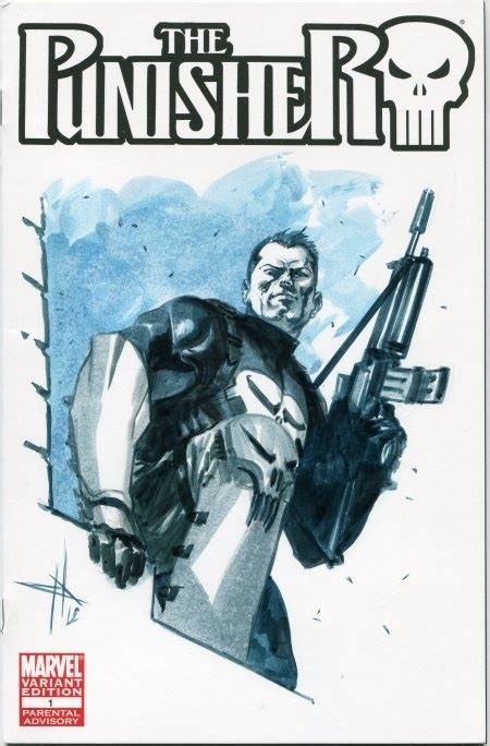 Punisher Sketch Cover Gabriele Dellotto Comic Art Marvel Comics