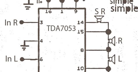 The amplifier circuit diagram shows a 2.5w * 2 stereo amplifier. Surround Amplifier Circuit with TDA7053 | Gambar Skema Rangkaian Elektronika