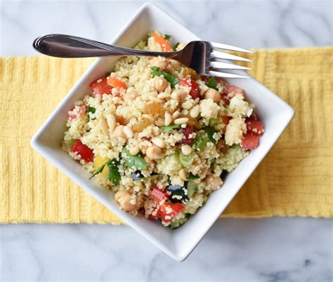 I tried the chicken pesto couscous (excellent) and my wife tried had the shwarma wrap with couscous.more. Mediterranean Couscous Salad | With Two Spoons