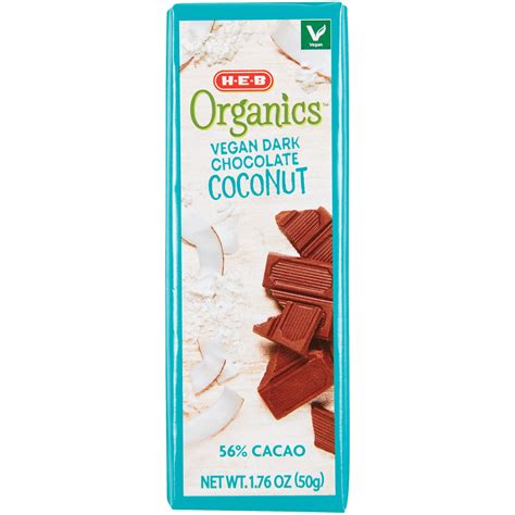 H E B Organics Vegan 56 Dark Chocolate Coconut Shop Candy At H E B
