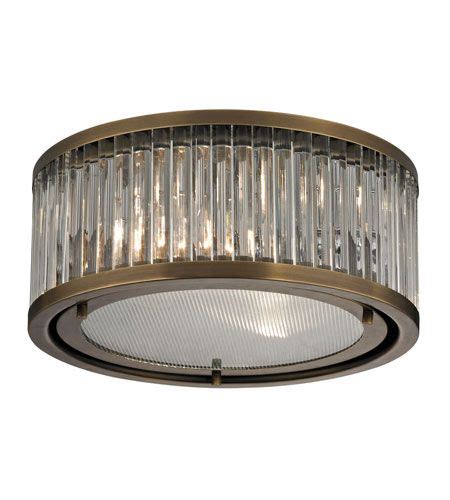 Check spelling or type a new query. ELK 46122/2 Linden Manor 2 Light 12 inch Aged Brass Flush ...