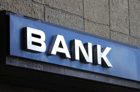 Bank Sign Stock Image Image Of Banner Blue Corporate 30036357