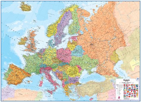 Wall Map of Europe - Large Laminated Political Map