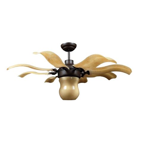 ✅ geometric design glass ceiling fan. Vento Fiore 42 in. Roman Bronze Retractable Ceiling Fan-J ...