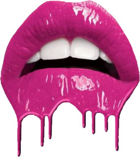 Download HD Pink Lips Red Lipstick Melting Dripping Mouth Cigarett Lipsticks Dripping Png