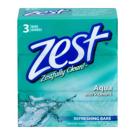 Zest Aqua Deodorant Bar Soap 3 Ct