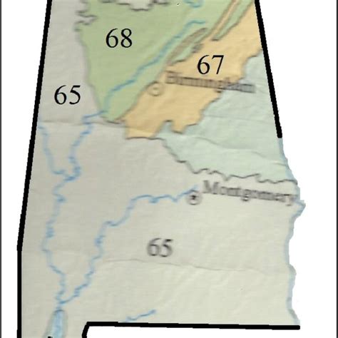 The 67 Counties In The State Of Alabama Usa Modified From Reynolds