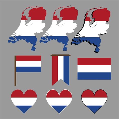 premium vector netherlands map and flag of the netherlands vector illustration