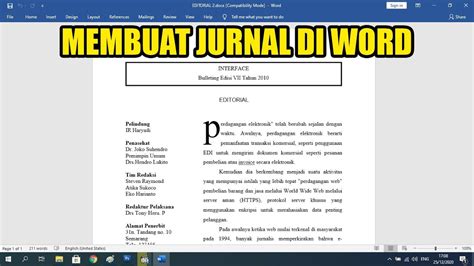 Membuat Jurnal Skripsi Di Word - Satu Trik