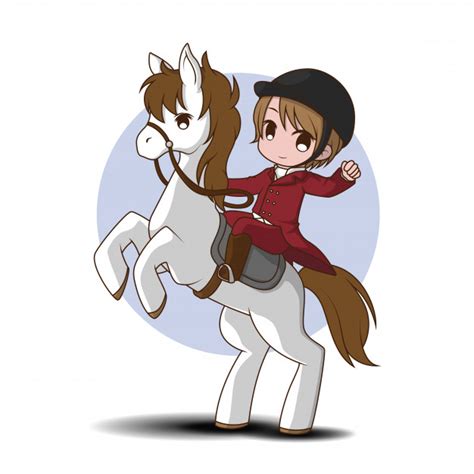 Cute Cartoon Horse Racing Character Sport Character Cartoon Vector Premium Download