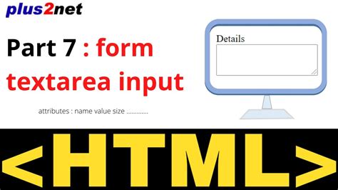 Html Input Textarea And Its Attributes Like Name Value Size Maxlength