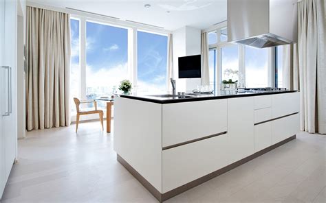 Modern black white kitchen design bethesda md marble counters backsplash apparatus studio lighting island. Modern white luxury kitchen design - HD wallpaper download ...