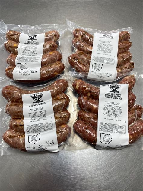 Cheddar Bratwurst 4 Pack 125lbs Delivery In New Madison Oh