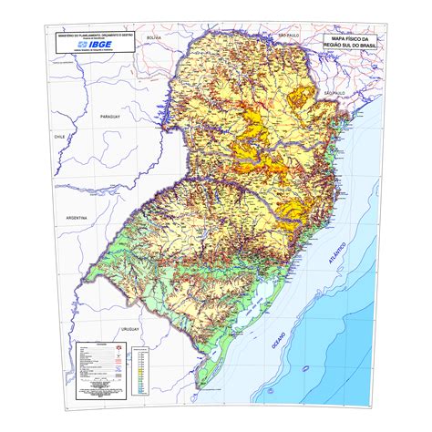 - Mapas e Cartografia - Mapa Físico da Região Sul do Brasil