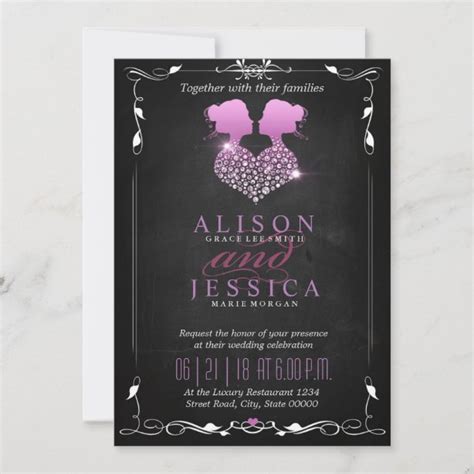 Lesbian Wedding Invitations And Announcements Zazzle Uk