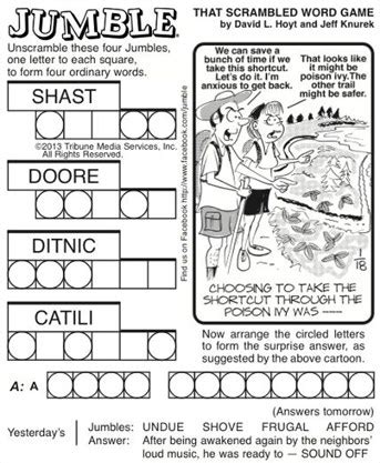 For this reason, you will need modification specifically paper establishing. Popular word game and crosswords return to The Standard ...