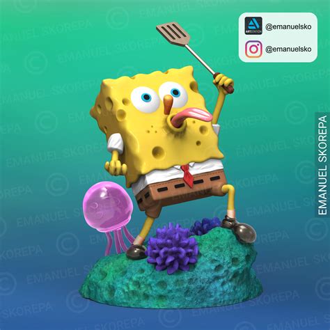 3d File Spongebob・3d Printer Model To Download・cults